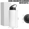 MR.R 20oz Sublimation Blanks White Sport Aluminum Bottle Portable Black Laptop Lid for Heat Transfer Printing