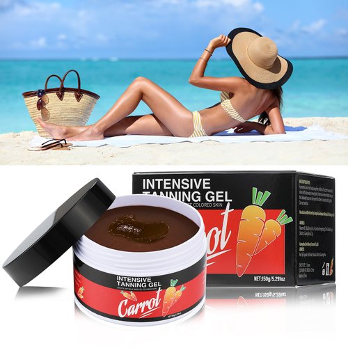 Intensive Tanning Gel, Carotene Tanning Gel Haute Beauty Shine Brown Tanning Gel - Intensive Carotene Tanning Gel for Accelerated Outdoor Sun Tan, Get a Radiant Glow with this Carrot Tanning Gel
