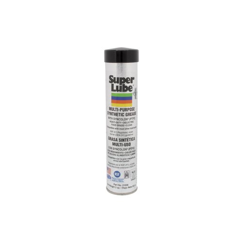 Super Lube 21036 Synthetic Grease (NLGI 2), 3 oz Cartridge, Translucent White, 1 pack
