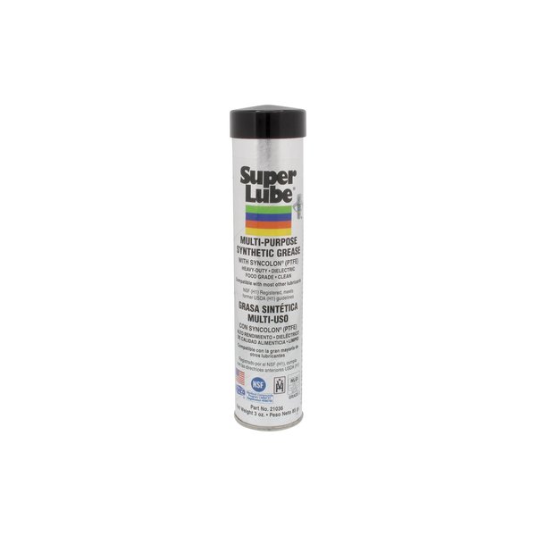 Super Lube 21036 Synthetic Grease (NLGI 2), 3 oz Cartridge, Translucent White, 1 pack