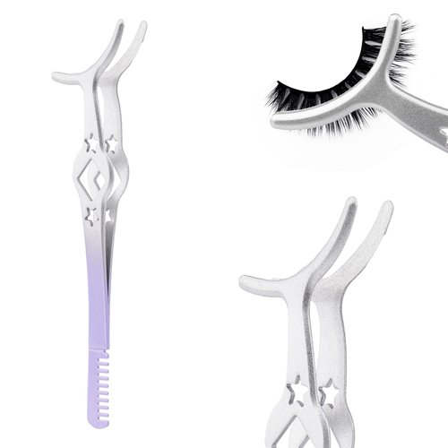Lash Tweezers for Eyelash Extensions Lash Applicator Tool Lash Cluster Tweezers High Precision Eyelash Tweezers for Lash Extensions Tweezers for DIY Lashes Tweezers Kit Lash Tools (Gradient Purple)