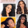 Lace Wig Glue, Missicee Wig Glue Lace Glue for Lace Front Wigs, Strong Hold Lace Front Wig Adhesive Glue Kit with Hair Styling Tools- Wig Glue Remover/Hair Wax Stick/Edge Control Gel/Elastic Band