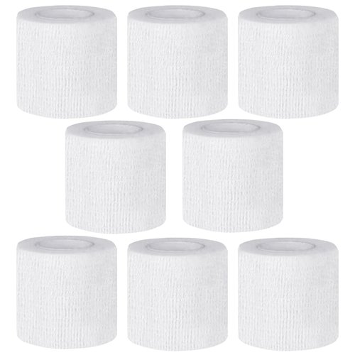 CIYAGPOOU Self Adhesive Bandage Wrap,2 Inch White Elastic Cohesive Bandages, Vet Wrap for Dogs,Tattoo Grip Sports Breathable Tape Bulk for First Aid, Wrist Sprains Protection