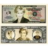 Princess Diana Million Dollar Bill with Bonus “Thanks a Million” Gift Card Set and Clear Protector