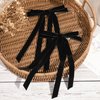 2PCS Velvet Hair Bows Ribbon Hair Clip Black Ponytail Holder Accessories Slides Metal Clips Hair Bow for Women Girls Toddlers Teens Kids