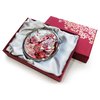 MADDesign Mother of Pearl Pink Makeup Mirror Compact Folding Magnify Apricot Tree Flowers Design