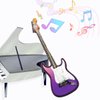 Suartus Miniature Guitar Miniature Bass Model - 4Pcs 1:12 Mini Musical Instrument Bass Guitar Wooden Guitar Model Display Ornaments for Mini Music Room Accessories Model Home Decoration