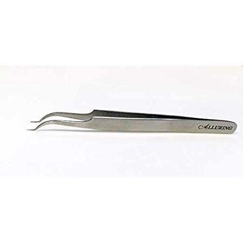 Alluring Silver Tweezers for Eyelash Extension for Volume Lashes 3D, 5D & 6D lashes S Curved