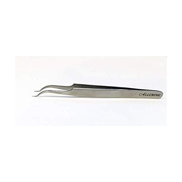 Alluring Silver Tweezers for Eyelash Extension for Volume Lashes 3D, 5D & 6D lashes S Curved