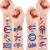 100 PCS Cuban Flag Cuba Birthday Party Decorations Favors Supplies Temporary Tattoos Decor Havana Nights National Country World Pennant Flags Stickers For Boys Girls Gift School Prizes Rewards