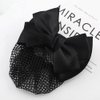 Black Bowknot Hair Bun Clips Hair Bun Cover Barrettes Bow Bun Cover Hairnet Elastic Mesh Hair Clips Lace Bow Decor Hair Net Clips and Barrettes Hair Clips for Lady Women