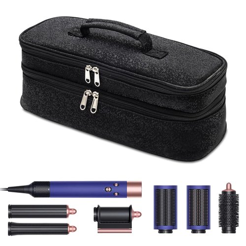 Long Case Compatible with Shark Flex Style Case, Dyson Airwrap Travel Case, Shark Hair Dryer Case, Shark Flexstyle Carrying Case, Dyson Travel Case Airwrap, Hair Tool Organizer (Black Diamond)