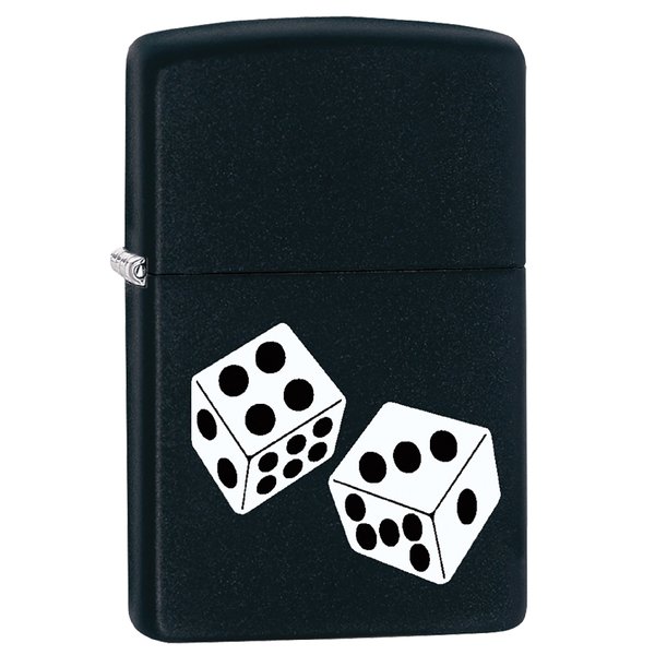 Zippo Lighter- Personalized Custom Message Engraved on Back Ace of Spades Card Game Casino Zippo Windproof Lighter (Dice Black #Z443)