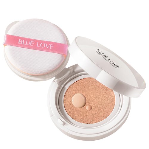 BLUE LOVE Cushion Liquid Foundation BB Cream, Lightweight Makeup BB Cream Long Lasting Concealer, CC Cream Tinted Moisturize Foundation for Face Makeup and Mature Skin (Natural)