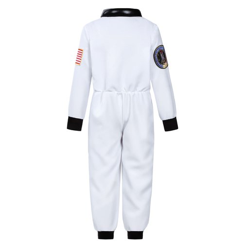 Costumerry Astronaut Costume for Kids NASA Space Pilot Toddler Boys Birthday Halloween Costumes (White, 3-4 Years)