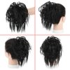 KETHBE Messy Bun Hair Piece,Synthetic Tousled updo Hair Buns Hair Piece Short Ponytail Faux Hair Scrunchie Extension with Elastic Rubber Band Fake Hair Bun Pieces Accessories for Women (Black)