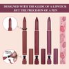 3 Colors Matt Nude Lipstick Lipliner Lip Crayons Pack Set,Velvet Moisture Smooth Matte Lipstick Pencils,Waterproof&Waterlasting,10#11#12#