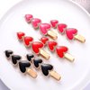 Valentine's Day Hair Clips Glitter Heart Shape Alligator Metal Clip Sparkle Rhinestone Enamel Love Heart Hairpins Sweet Triple Heart Hair Barrettes for Women Girls Styling Hair Accessory