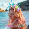 JEAIRTS Light Up Shell Headband Glowing Starfish Hair Band Led Pearl Mermaid Costume Hair Accessories for Women