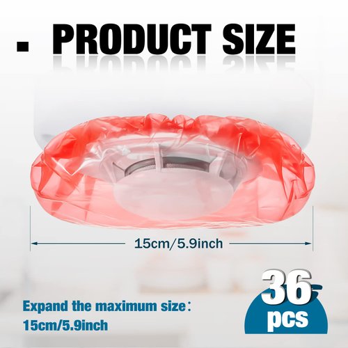 36 Pcs Smoke Detector Cover Smoke Alarm Dust Paint Cover Fire Alarm Cover for Home, Red