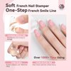 Saviland French Manicure Kit with Everything: Silicone French Tip Nail Stamp French Nails Kit for Beginners Easy French Nail Brush French Nail Tips Guide Stickers Fast French Tip Tool Acrylic Nail Kit