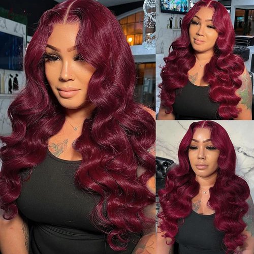 26 28 30 Inch Vinmdonm 99J Human Hair Bundles Red Body Wave Bundles Brazilian Burgundy Body Wave Bundles Human Hair Unprocessed Virgin Hair 3 Bundles 99J Bundles Human Hair Extensions