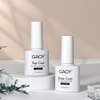 GAOY Gel Top Coat and Base Coat Set, 2 Pcs 7.3ml Glassy Top Coat and No Wipe Foundation Combination for UV Light Cure Gel Nail Polish