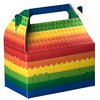 Hammont Paper Treat Boxes - (10 Pack) - Party Favors Treat Container Cookie Boxes Cute Designs Perfect for Parties and Celebrations 6.25" x 3.75" x 3.5" (Brick Toy)