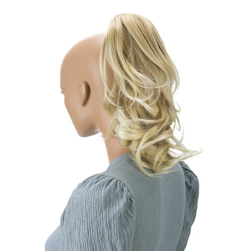 CAISHA 14" Wavy Clip On Ponytail With Butterfly Clip Hairpiece Heat-resistant Synthetic Fibres Light Blonde Mix H107