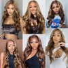 SKYDO Highlight Ombre Lace Front Wig Human Hair 4/27 Honey Blonde HD Lace Front Wigs Human Hair Pre Plucked 13x4 Body Wave Lace Front Wigs Human Hair 180 Density Human Hair Wig for Women 26inch