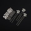 Teyglen Crystal Bride Wedding Hair Comb and Hair Pins Silver Rhinestone Hair Piece Bridal Hair Accessories for Women Handmade Crystal Headpiece
