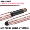 FOCALLURE No Crease Eyeshadow Stick, Creamy Eye Shadow Stick, Matte & Shimmer Eyeshadow Pencil, Smudge-proof, Built-in Smudger, FRECKLE