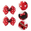 2 Pairs Mouse Ears Hair Clips & Mouse Hair Bows Barrettes for Women Girls Costume Accessories Birthday Party Decorations Red