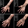 Henna Tattoo Stencils kit,Reusable Henna Stencils for Hand Forearm Glitter Airbrush DIY Tattooing Template, Indian Temporary Tattoo Stickers for Women Girls（8.2" x 4.7"）