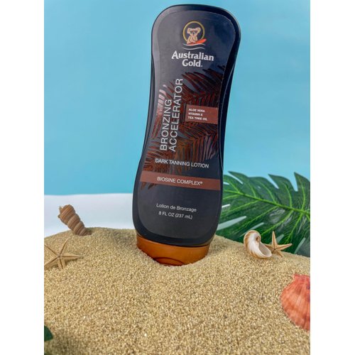 Australian Gold Dark Tanning Accelerator Lotion With Bronzer, 8 Ounce, New Package Same Formula