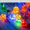 MillMB Decorative Multicolor String Lights with Unique Polyhedral Dice Design (40-Light with Dice,USB Powered)