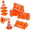 Gadpiparty 24pcs Mini Traffic Cones Plastic Fence Roadblock Signs Playset Construction Road Cones Tiny Marker Cones Roadblock Cone Models Educational Plaything for Kids