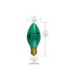 25Pack 7 Watt C7 Ceramic Green Incandescent Light Bulb, Candelabra Base