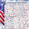 8PCS Independence Day Nail Art Sticker 4th of July Nail Decals 3D Self-Adhesive USA Flags Heart Star Stripe Nail Designs Memorial Day Nail Supplies American for Women Independence Day Nail Decoration