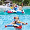 Baby Pool Float Inflatable Airplane Pool Float Boat with Handle & Squirt Gun, Baby Swim Float Swimming Pool Float Kids Toddler Pool Floaties Toddler Pool Float Age 1-5 Pool Beach Toys for Boys Girls