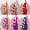 Hacaus 6 Colors Metallic Nail Polish Mirror Nail Polish Reflective Manicure Mirror Effect Glossy Nail Lacquer Nail Art Set 18ML