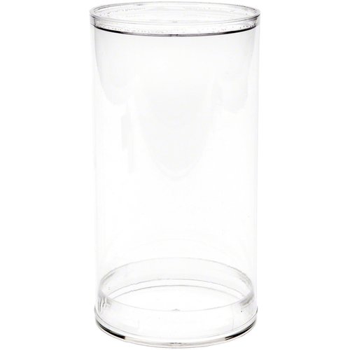 Plymor Plastic Action Figure Tube, 3" Wide by 5.5" Tall, with Clear Acrylic Base, Pack of 4