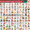 CHARLENT Christmas Temporary Tattoos for Kids - 296 PCS Christmas Individual Tattoos for Kids Christmas Xmas Party Favors, Stocking Stuffer, Christmas Eve Gift