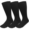 Physicians Approved Diabetic Socks Crew Unisex 3, 6 or 12-Pack (10-13, 3 Pairs Black)