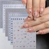 Star Nail Stickers for Nail Art 3D Glitter Starlight Self-Adhesive Nail Design Decals 6Pcs Laser Gold Silver Black White Stars Nail Art Stickers with Rhinestones Star Stickers for Manicure Supplies
