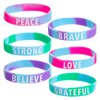 Juvale 36 Pack Inspirational Rubber Bracelets, Motivational Silicone Wristbands, Tie Dye Party Favors for Kids and Adults