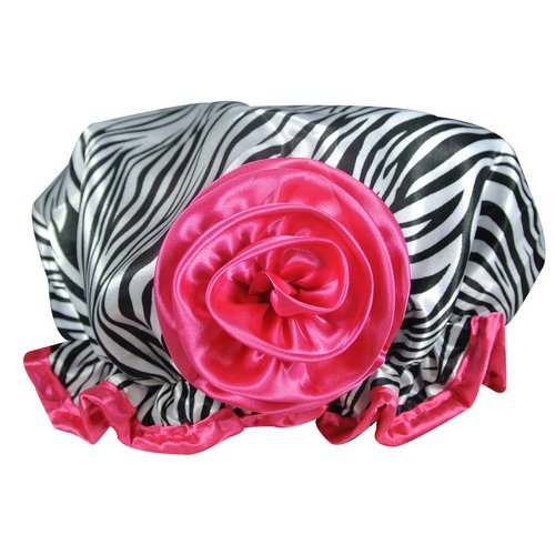 Kella Milla Stylish Satin Shower Cap - Zebra