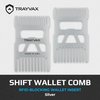 Trayvax Shift Wallet Comb, Wide Tooth Comb for Beard and Hair with Bottle Opener, RFID Protection, Stainless Steel, Silver