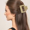 Makikoki Matte Claw Hair Clips, 8Pcs Elegant Medium Rectangle Clips for Women and Girls, Strong Grip Perfect for Thin and Thick Hair in Beige, Yellow, Brown, Black