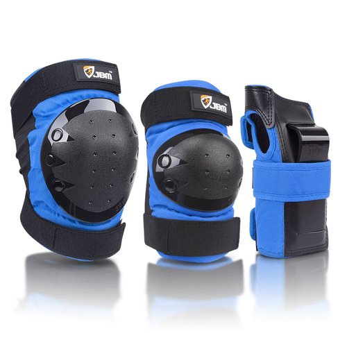 JBM Adult & Kids Knee Pads Elbow Pads and Wrist Guards Set for Inline Skating, Roller Skating, Skateboarding and Multi-Sports